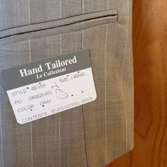 NWT ZANDELLO Le Collezioni Hand Tailor 3 PC MEN GRAY SUIT 46L 40W - Picture 8 of 10